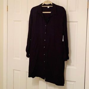 Black A line Shirt Dress